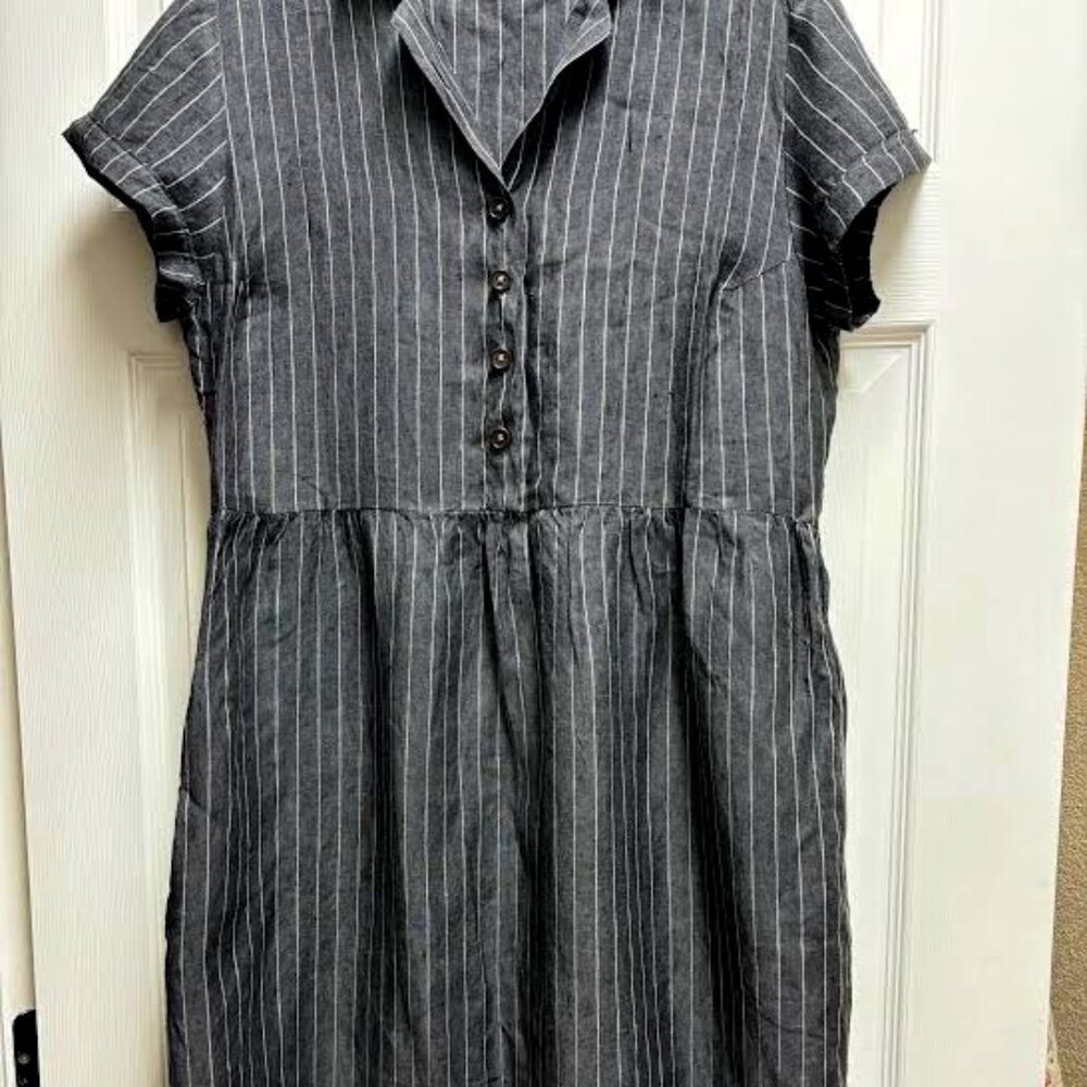 Pyne and Smith No.30 Dress Collar Gray Striped